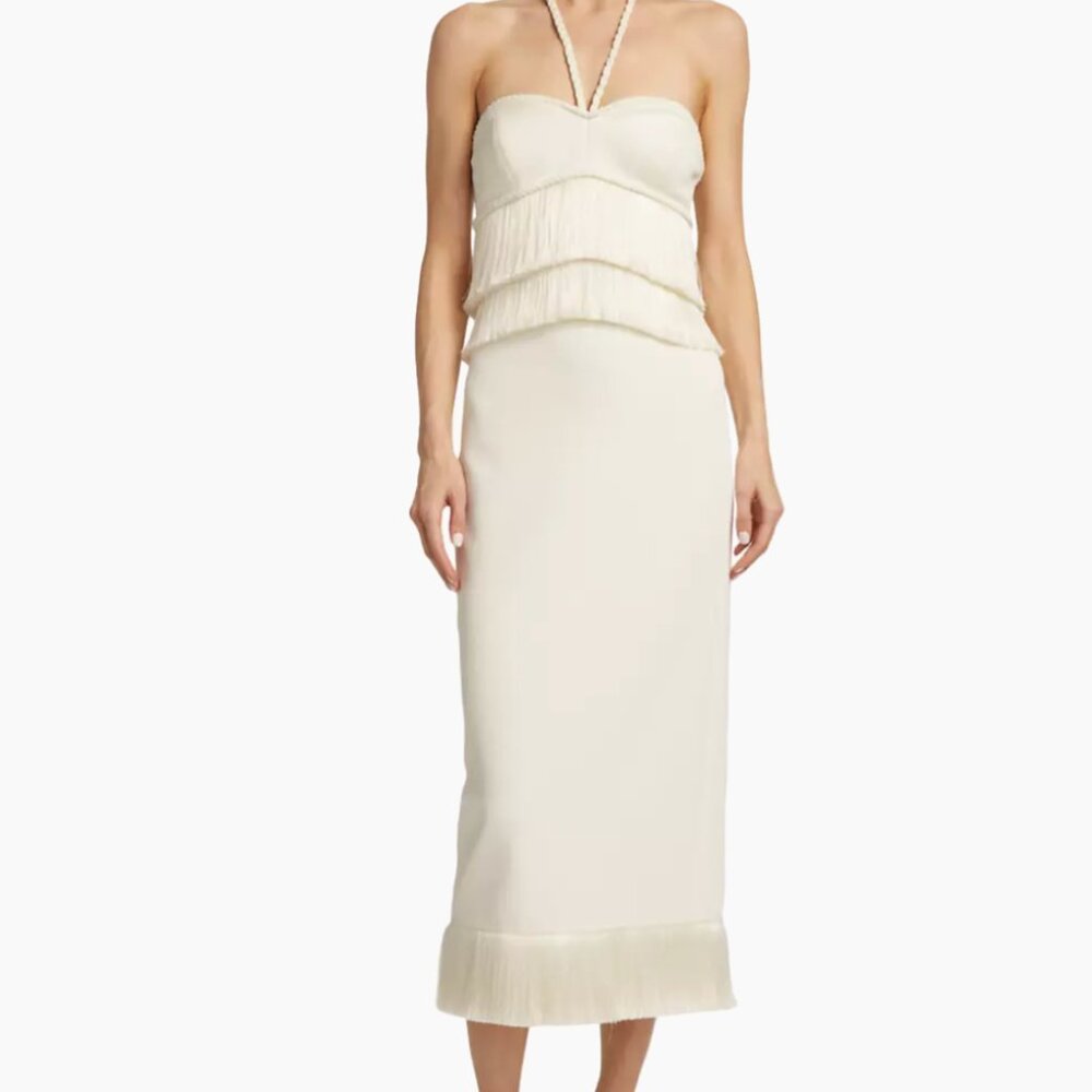 PatBo Skirt & Halter Top Fringe Set